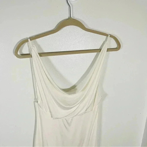 NEW House of CB Samara White Drapey Jersey Cowl Neck Spaghetti Strap Midi Dress - Picture 8 of 10